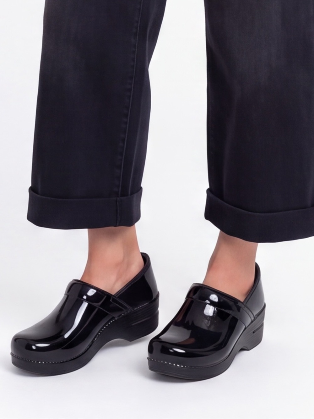 Dansko Professional Black Patent Leather Clogs fusion comfort shoes cottagecore